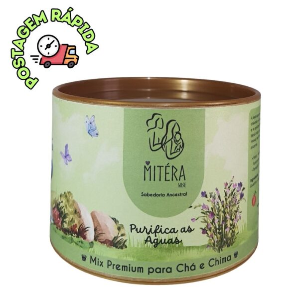 Chá e Chimarrão – Mitéra Wise – Mix Premium – Purifica as Águas – Pote 45g.