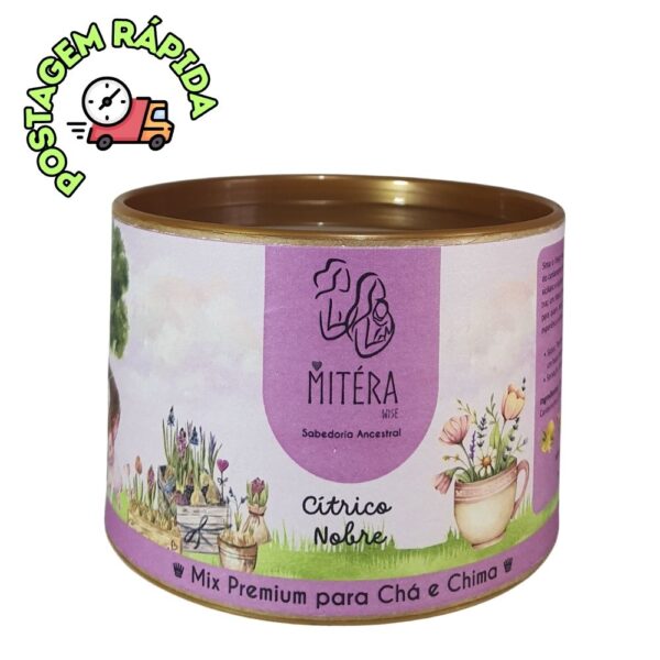 Chá e Chimarrão – Mitéra Wise – Mix Premium – Cítrico Nobre – Pote 45g.