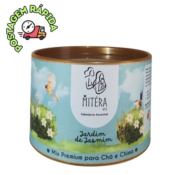 Chá e Chimarrão – Mitéra Wise – Mix Premium – Jardim de Jasmim – Pote 45g.