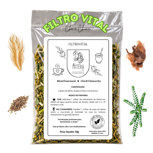 Chá e Chimarrão – Mitéra Wise – Blend Funcional – Filtro Vital – Pacote 50g.
